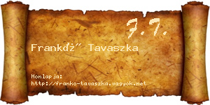Frankó Tavaszka névjegykártya